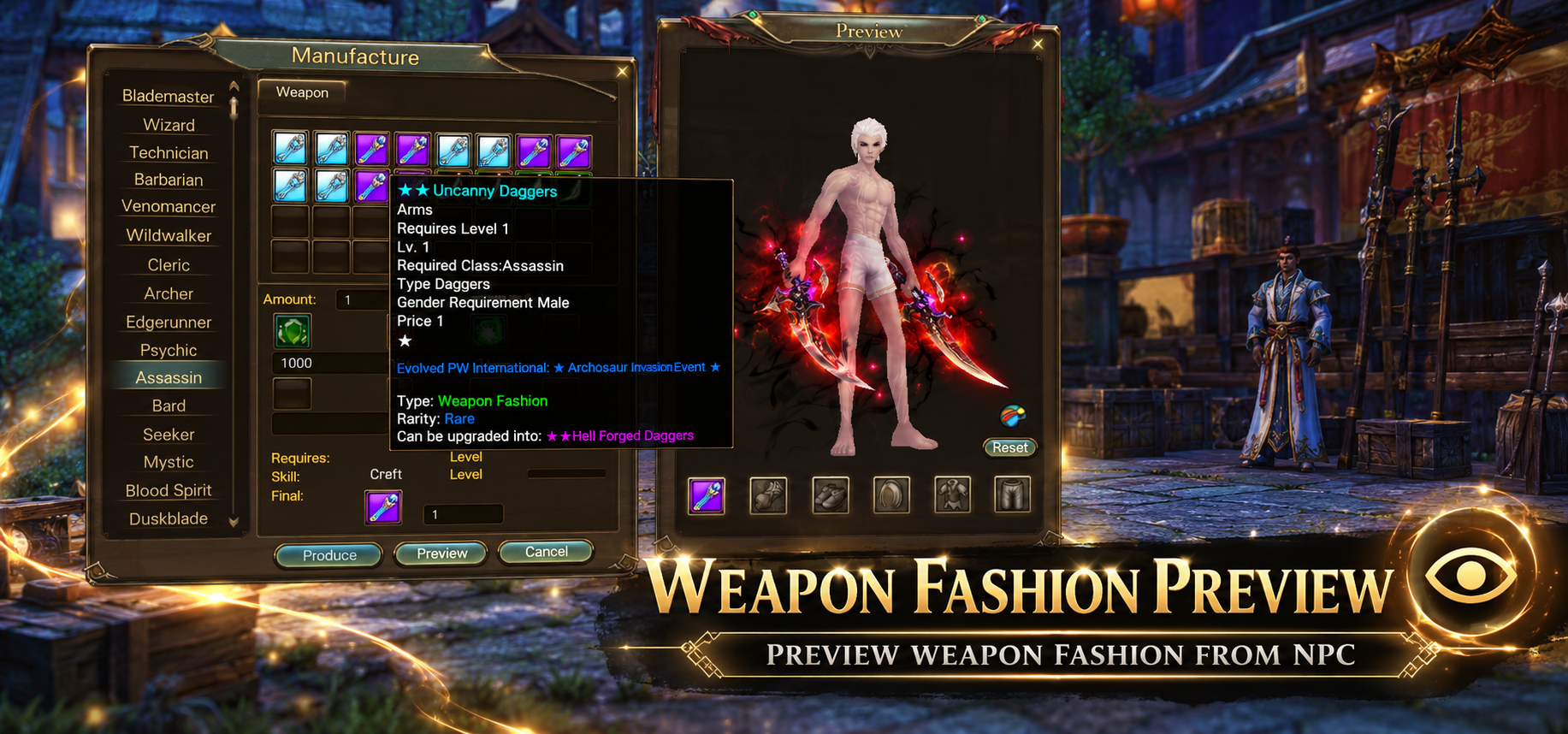 NPC Weapon Fashion Preview