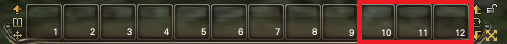 9&ndash;12 hotkeys on skill bar A